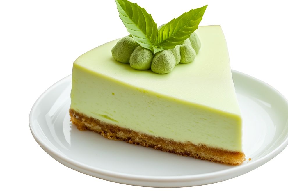 Matcha cheesecake slice Japanese Deserts UK Food and Drink