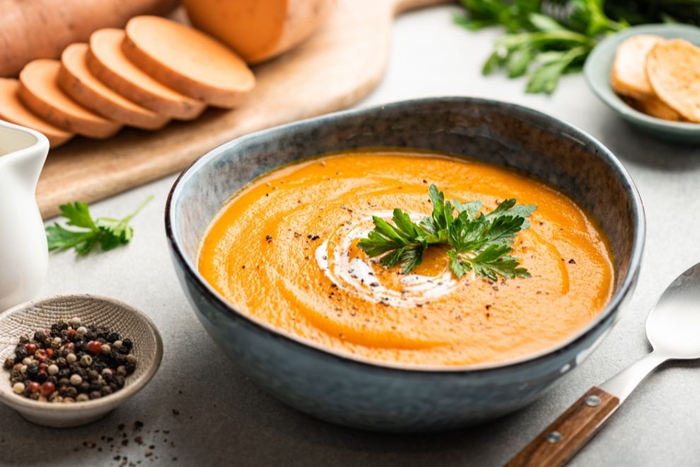 Lentil & Sweet Potato Soup Fibremaxxing gut healthy uk food recipe trend