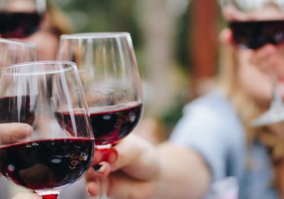 Red wine cheers friends English vineyards English Wine Red wine cheers friends English vineyards English Wine